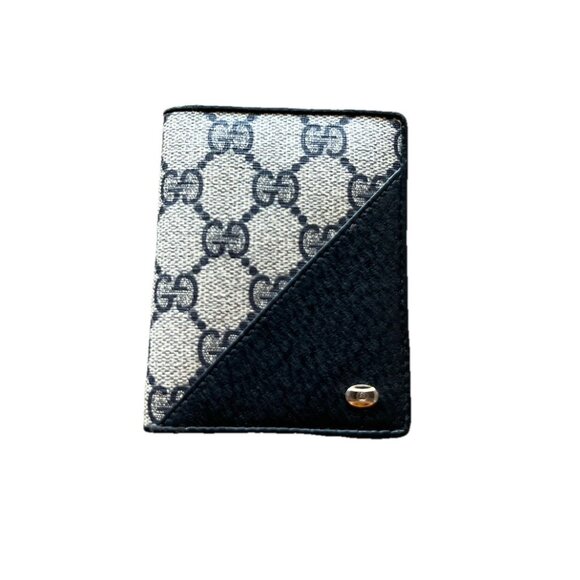 Vintage Authentic Gucci Card Holder Double Pocket Slot Light Weight Wallet - Picture 1 of 16